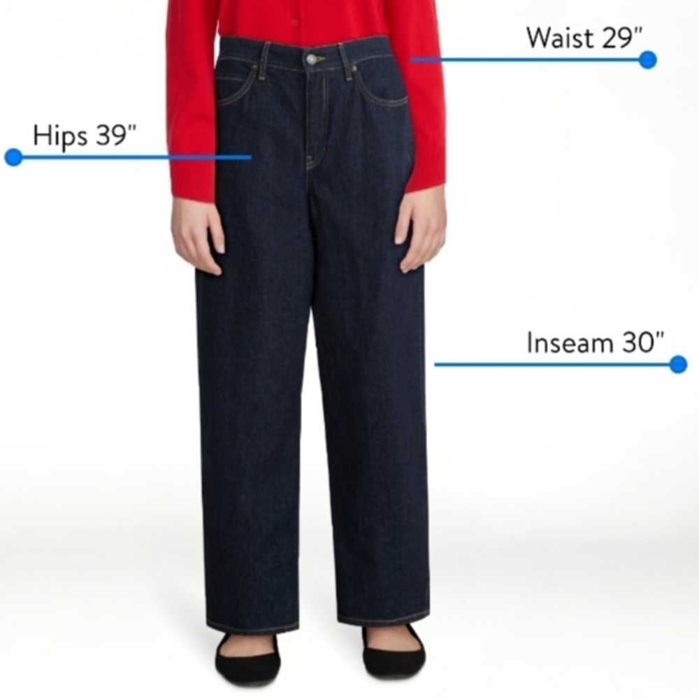 Free Assembly Women's Barrel Leg Jeans Indigo Rinse, size 8 NWT
